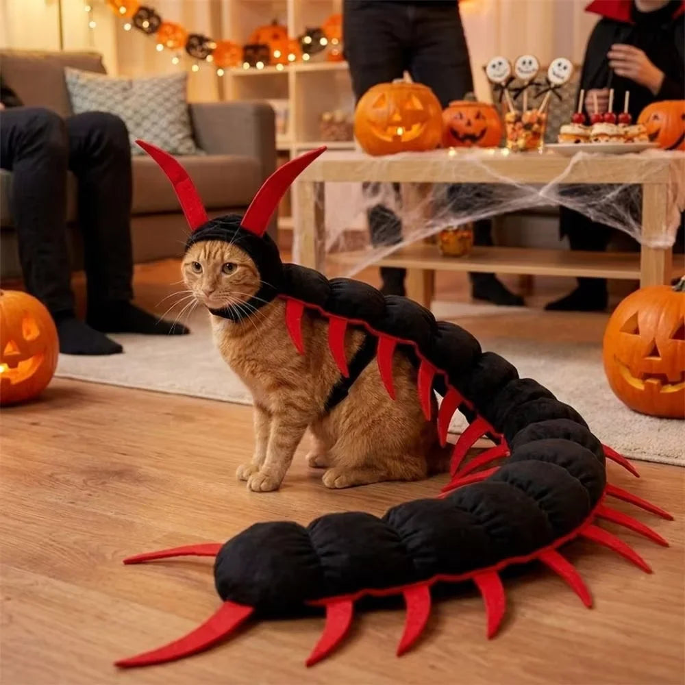 Halloween Centipede Cat Costume – Funny Long-Leg Cat Costume
